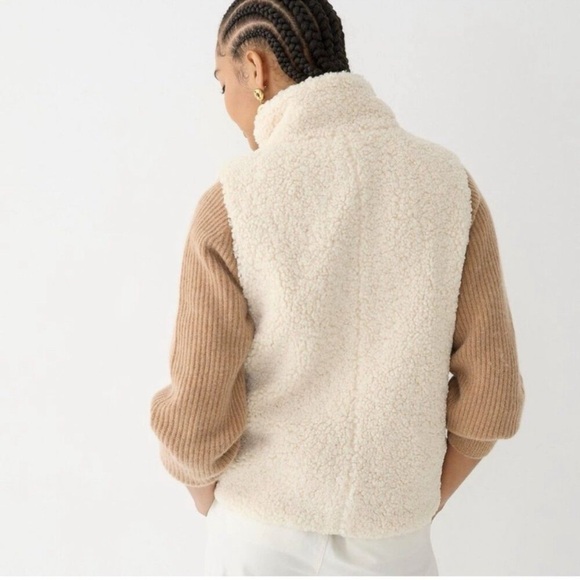 NWOT J Crew Plush Teddy Sherpa Vest sz L TOP RATED BA526 - Picture 3 of 10